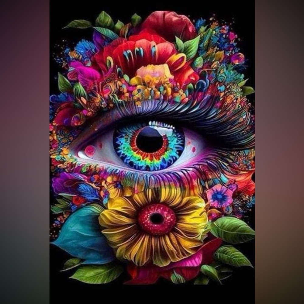 Flower Eyes DIY 5D Full Round Drill Diamond Painting